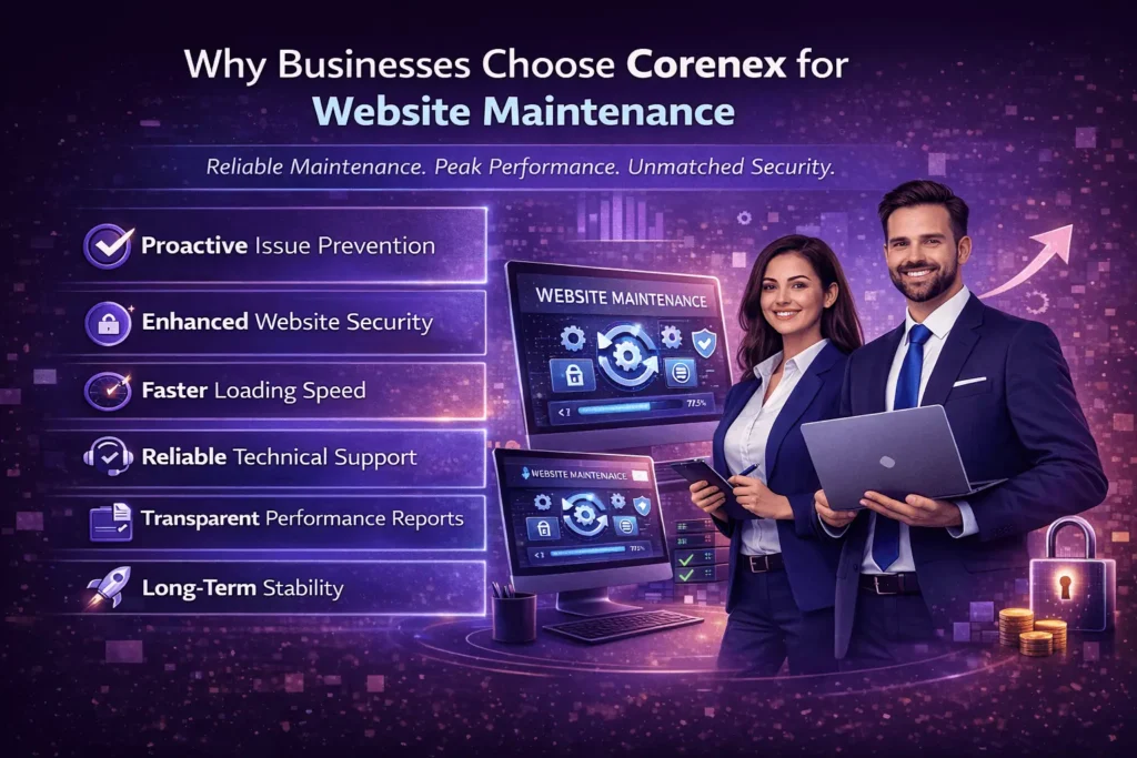 why businesses choose corenex for web maintenance services
